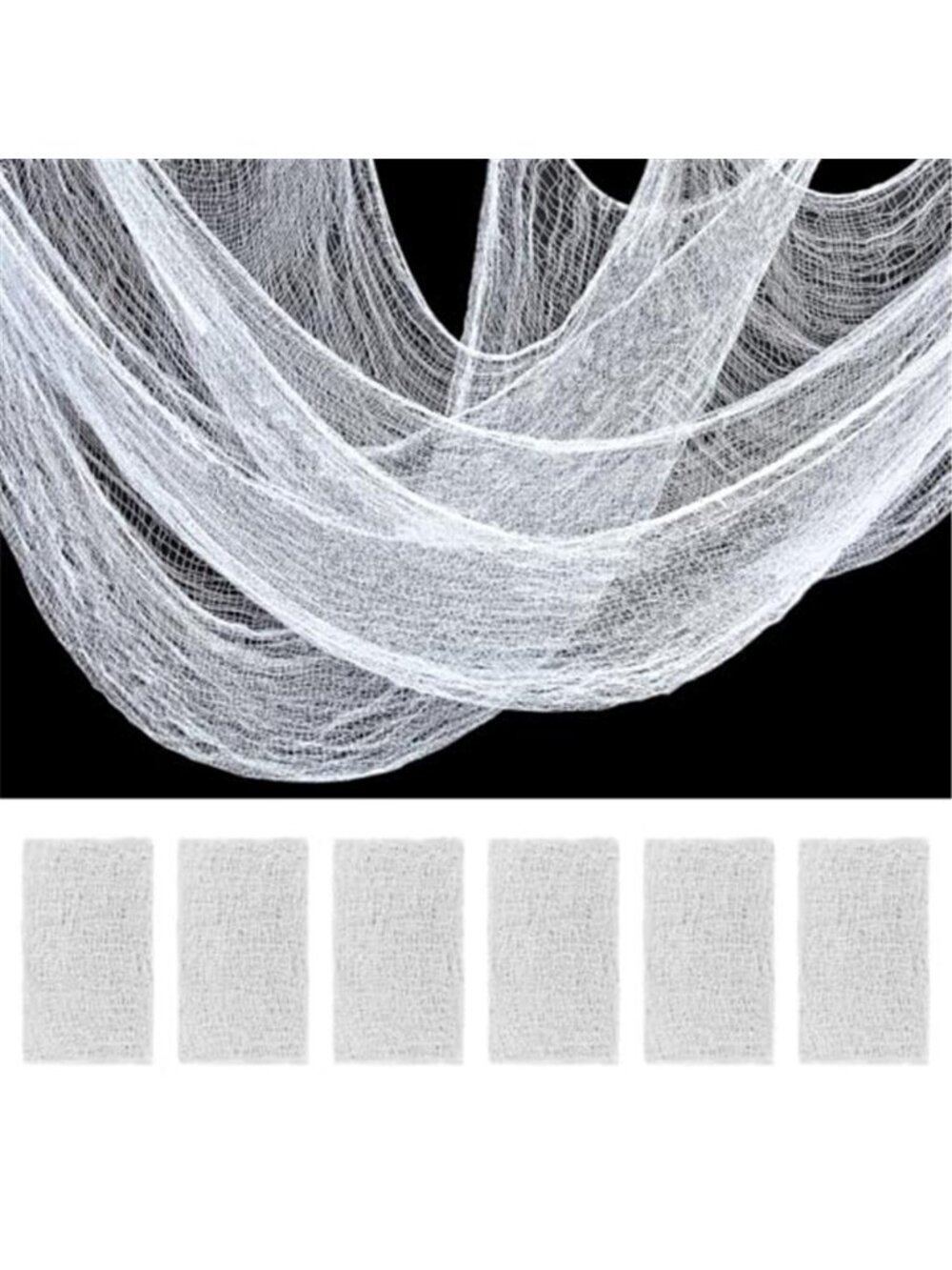 6 Pack White Halloween Creepy Cloth 30 × 75 Inch - Halloween Cheesecloth